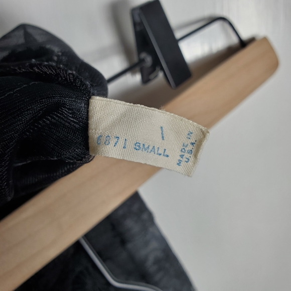 Vintage 50s 60s Van Raalte Half Slip Skirt Sheer Mesh Floral Lace Black XS Small - Picture 7 of 9